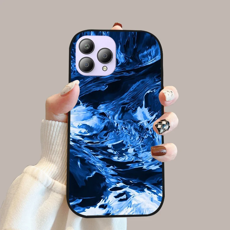 AQGG Custodia per Cubot P80 (6.58 Pollici) Cover, Transparente Protettivo Sottile Morbido Silicone Custodia Protezioni Skin Bumper -Fiore Viola