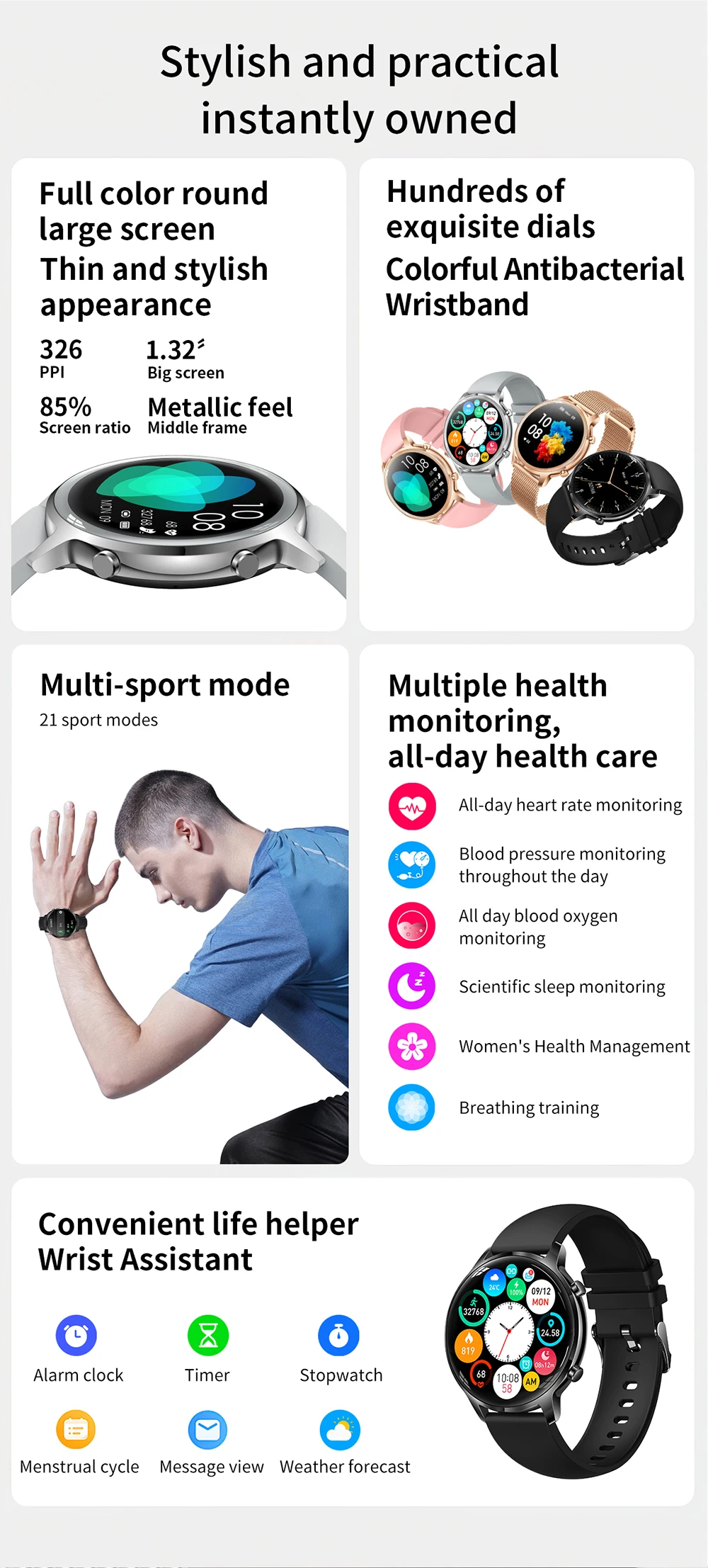 Gadgend 2022 bluetooth call smart watch women fitness tracker heart rate custom dial watch sport smart bracelet for android ios