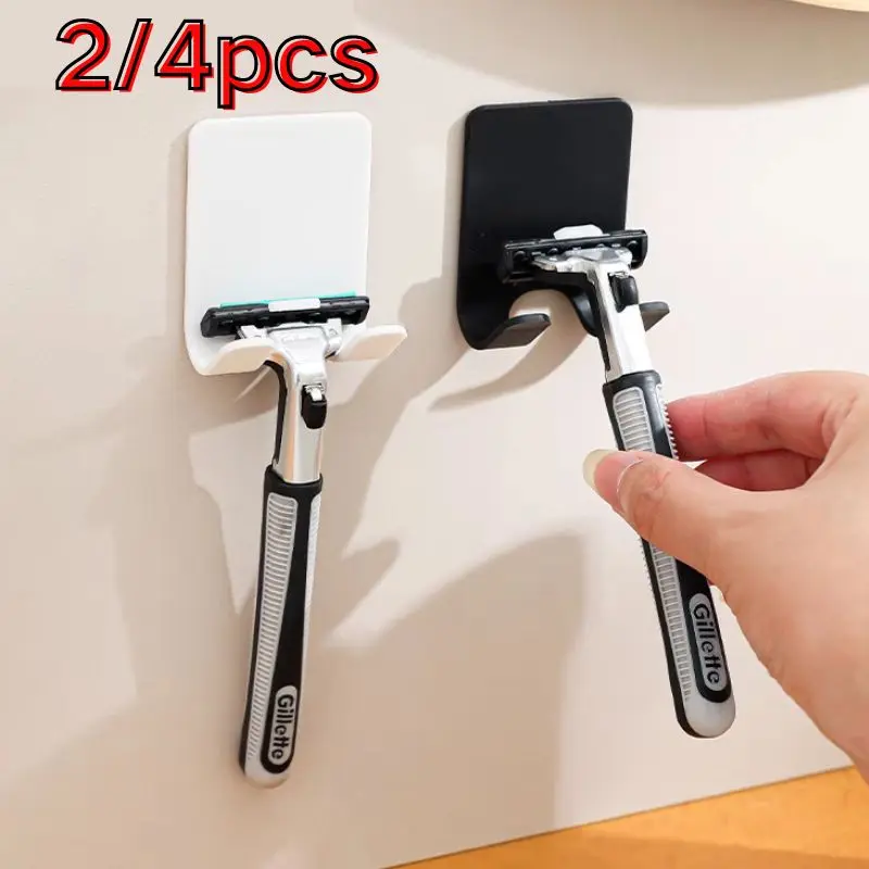 Adhesive Wall-Mounted Razor Holder Rack