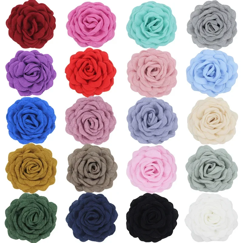 

Handmade Fabric Camellia Brooches for Women Rose Flower Lapel Pins Elegant Corsage Badge Jewelry Clothing Accessories