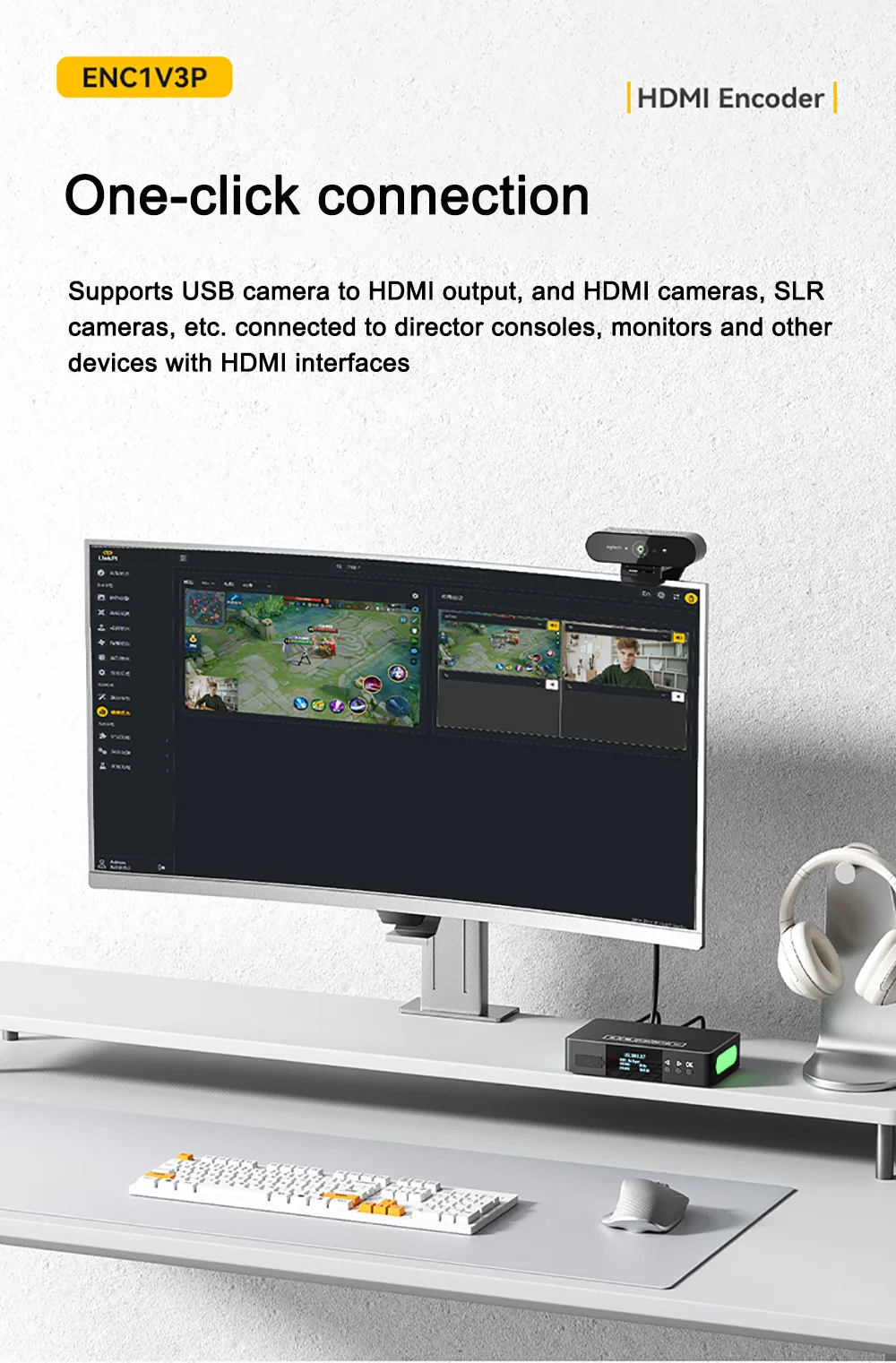 Link Pi ENC1V3P Video Codec 4K30 HDMI Encoding NDI Decoding Built-in Tally Suppo