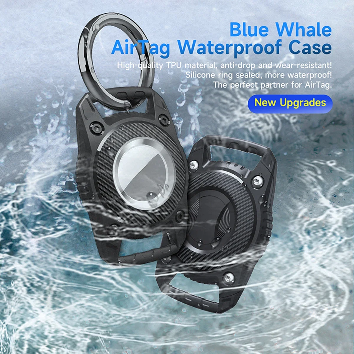 Waterproof Airtag Holder Case with Keychain - Durable TPU Full Protection