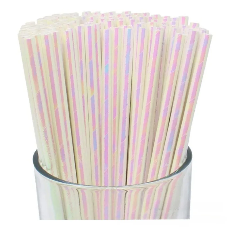 Disposable Paper Straws 25/50/100PCS Cocktail Straws for Birthday Party Wedding Party Gift Drinks Fruit Juice Beer