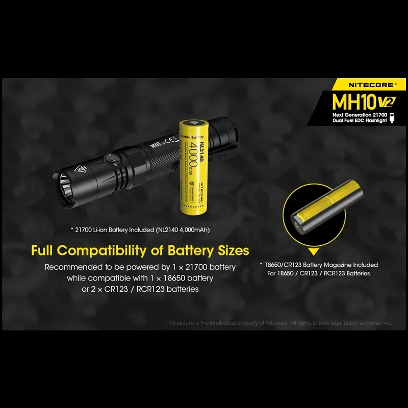 NITECORE USB  ʰ淮 , MH10 V2, XP-L2 V6 LED, 1200 , 18650 ͸ , 100% 
