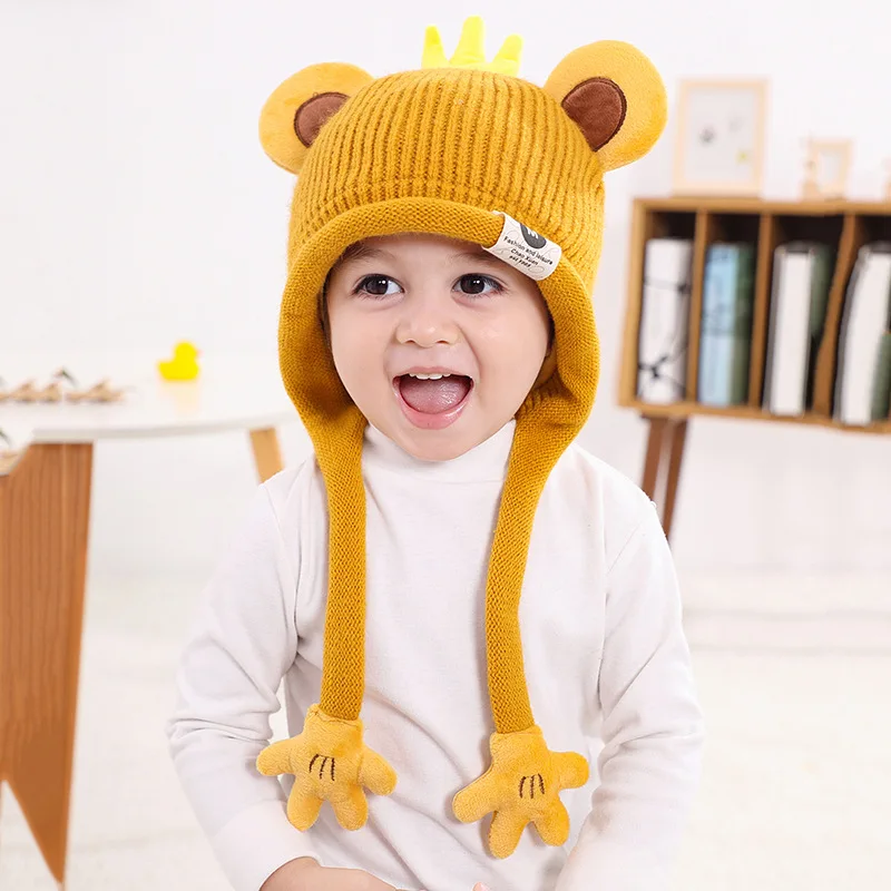 Knitted Warm Winter Balaclava Beanie Hats for Newborn Boys Outdoor Caps