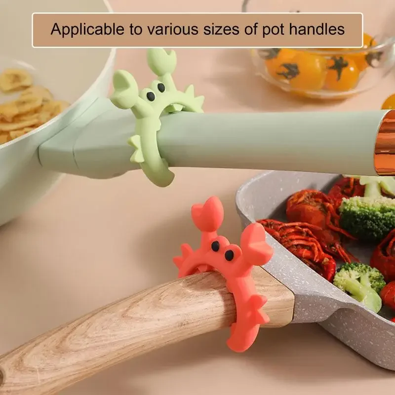 Creative and Interesting Crab Shaped Silicone Tableware Rack, Anti Overflow Stove Surface Wiping Knife Holder Kitchen Small Tool