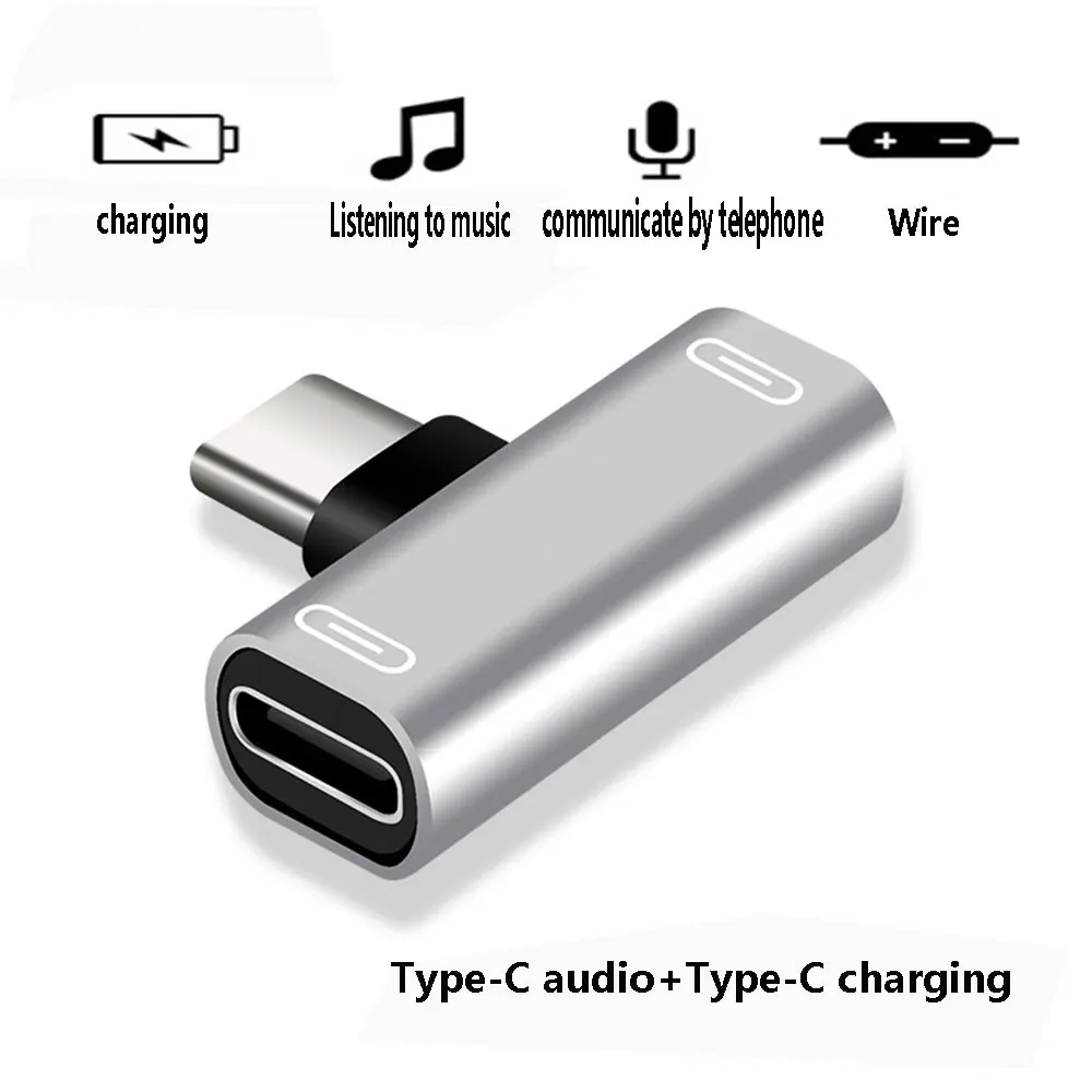 ตัวเลือกสินค้า USB-C 2 in 1 ชาร์จ+หูฟัง ตัวผู้เป็น Dual Type C