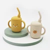 New cartoon 120ML Baby Silicone Sippy Cup BPA-Free Portable Storage Snack Container Feeding Cup  Leakproof trainer cup 2