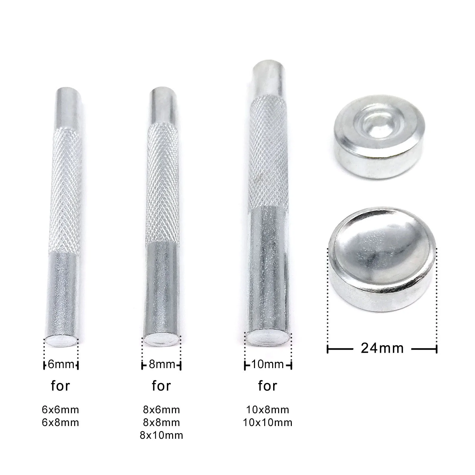 Premium Metal Double Cap Round Rivet Stud Set for Leather Crafting and Accessories – 100 Sets of 6/8/10mm Rivets