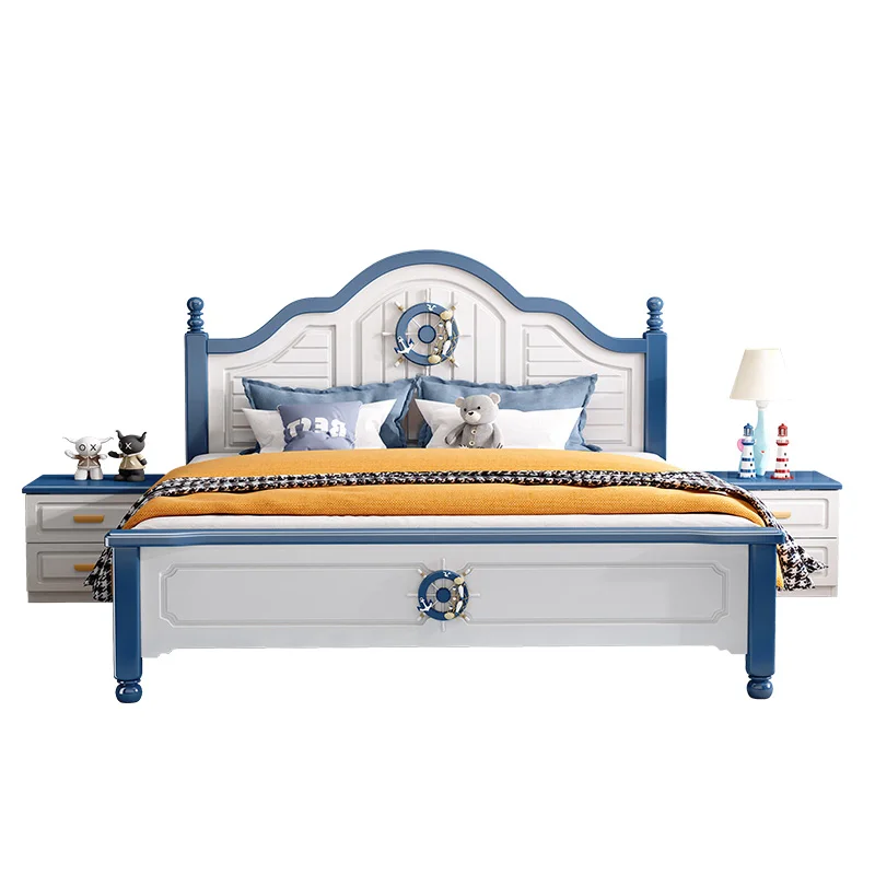 American Wood Childrens Bed Frame Elegant Comferter Loft Kids Bed Headboards White Cama Infantil Bedroom Furniture 6