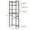 Over The Toilet Storage Shelf, 4-Tier Wooden Bathroom Organizer Adjustable Saver Space Rack with Toilet Paper Holder, Brown 6