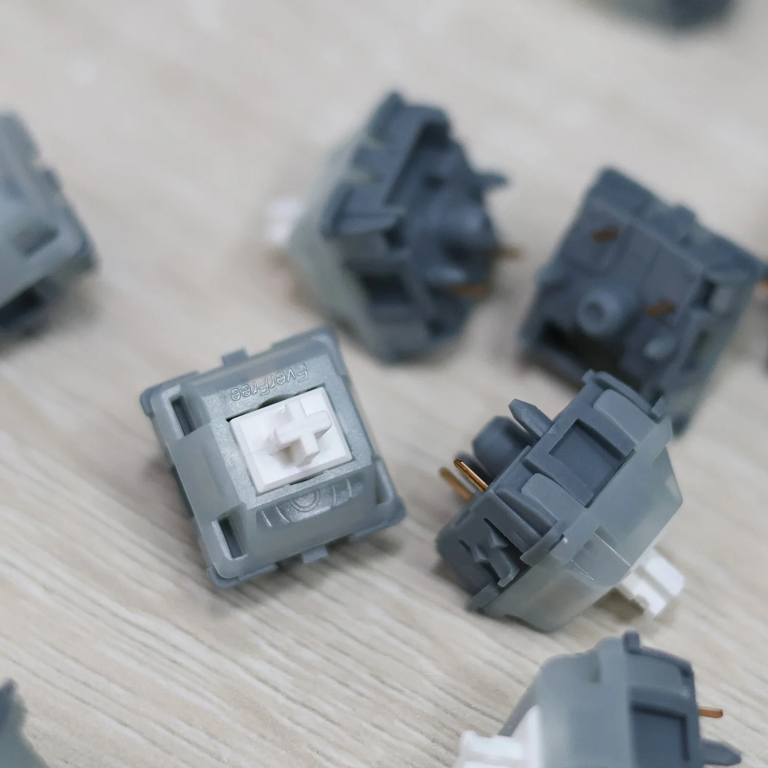 Interruptor Acinzentado Ever Gateron Fábrica de Teclado Mecânico Nylon Pré-lubed pc 5pin Smd mx ef 59g