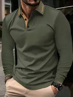 La nouvelle chemise POLO à manches longues pour hommes pour le printemps et l'automne 2025 présente une impression de motifs 3D décontractés et à la mode 3