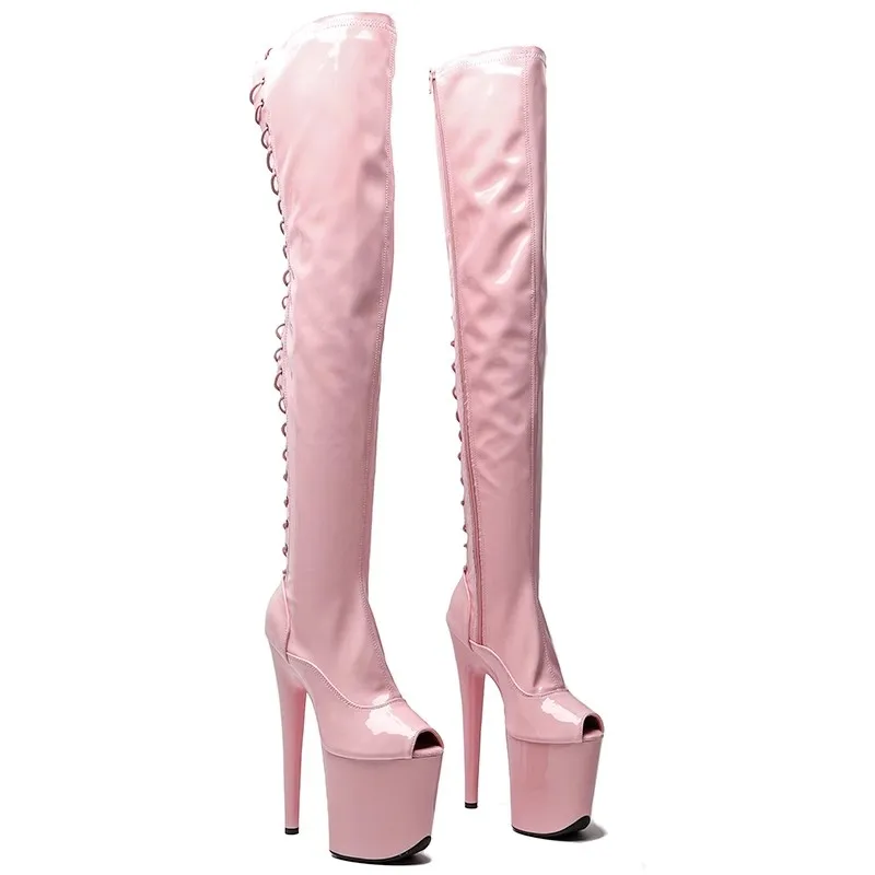 

LAIJIANJINXIA New Sexy Women Party Over The Knee Boots Ultra 20cm High Heels Platform Boots Pole Dancing Shoes Boots 696