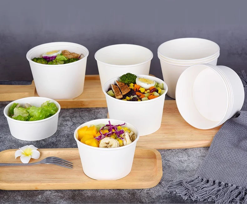 50Pcs Disposable Paper Bowls Eco-Friendly Round Food Containers with Lids, Takeaway Sal... - SKU DPB01501 - UGI Packaging