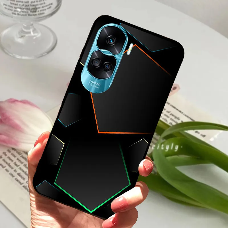 Sleek Black Silicone Soft Painted Protective Case