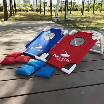 Folding CORNHOLE BOARDS BEANBAG TOSS GAME SET Corn Hole Toy for Families Kids 3