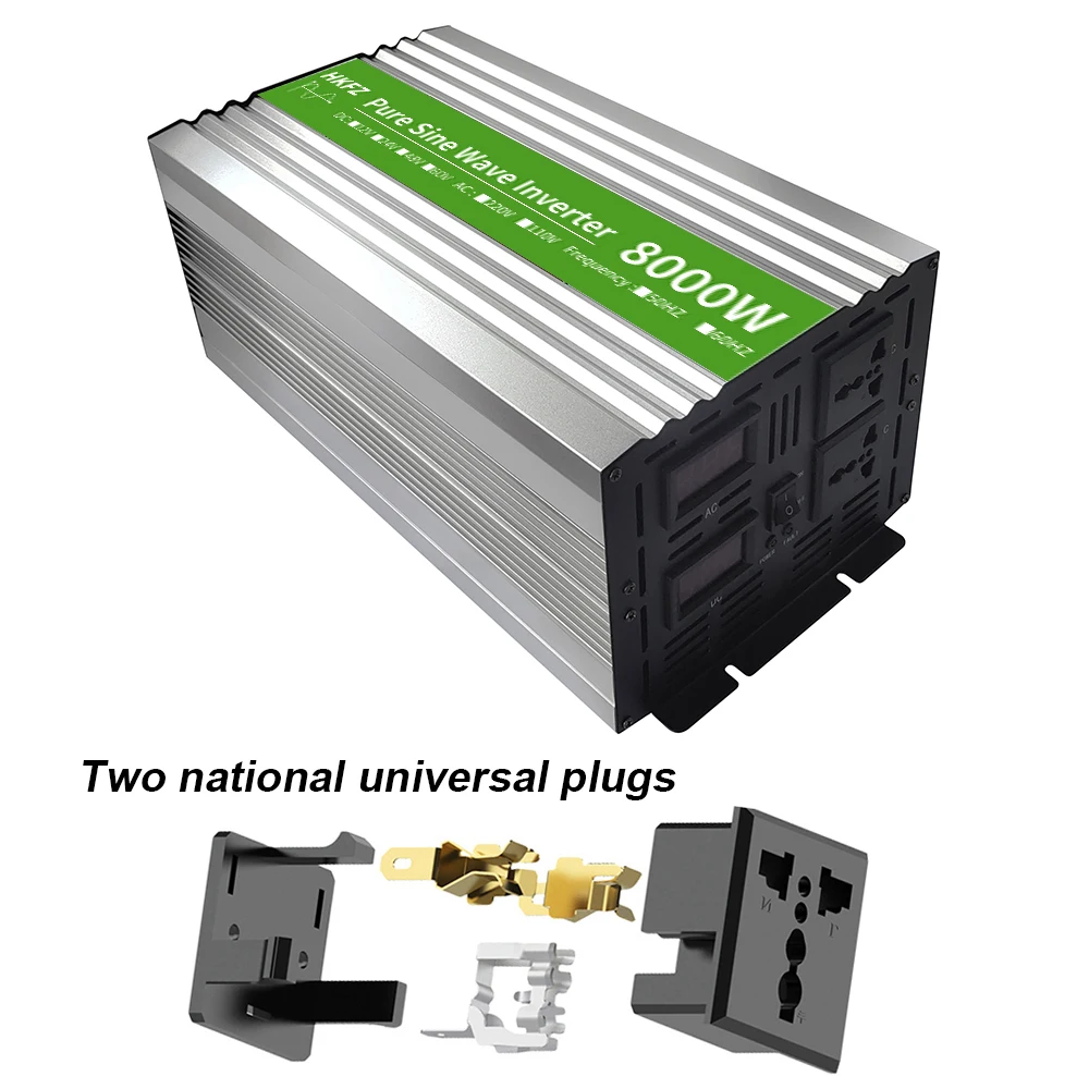 8000W 6000W 5000W 순수 사인파 인버터 DC 12V 24V에서 AC 220V 50Hz 60Hz 전압 변환기 대용량 듀얼 출력 태양광 인버터
