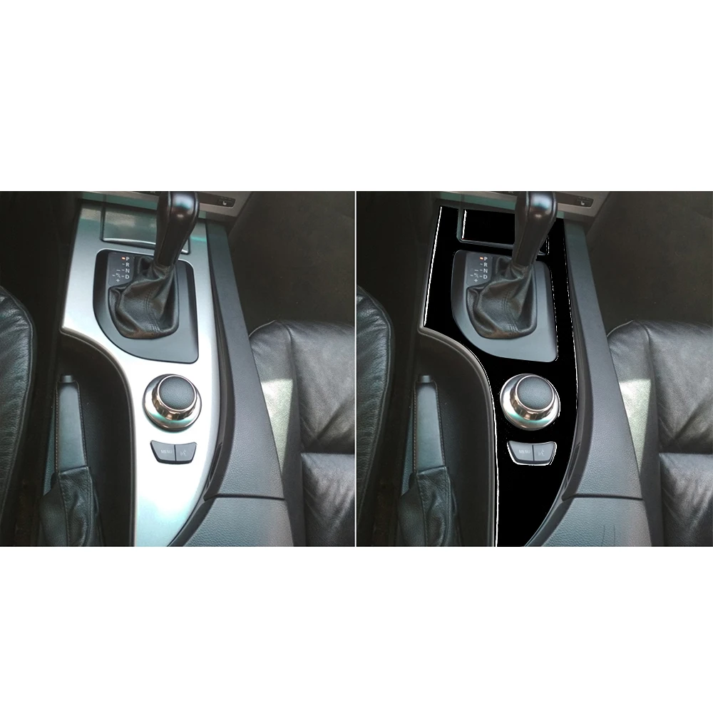 For BMW 5 Series E60 2004-2007 Piano Black Gear Shift Panel Decorative  Cover Car Interior Decoration Accessories Sticker - AliExpress