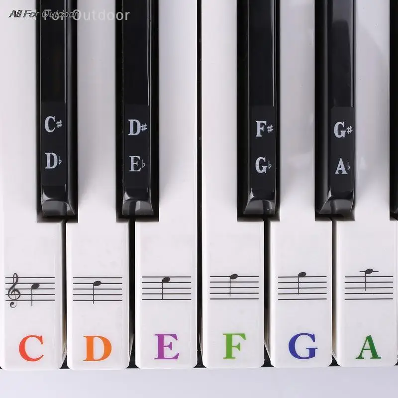 1Pc Multicolour Piano Stickers Keyboard Key Note Removable Piano Keyboard Note Labels Stickers for Kids Beginners