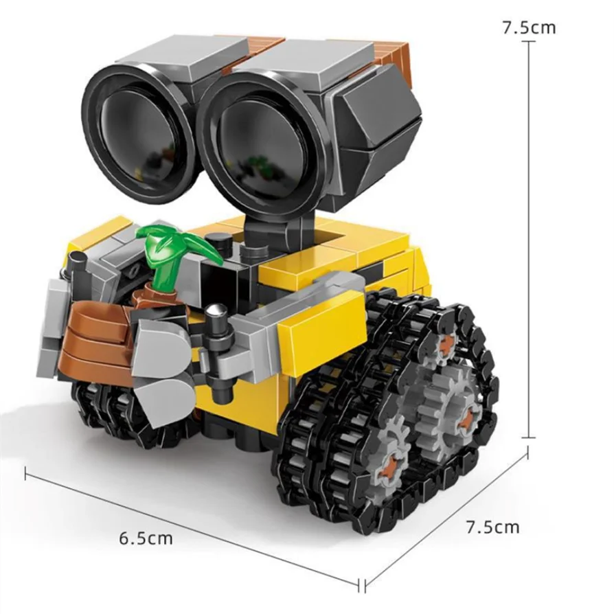Funny Space Mini Robot MOC Building Bricks Toys Tracked Bot Model Classic Movie Sci-Fi Blocks Dolls Kids and Adult Gifts - 4
