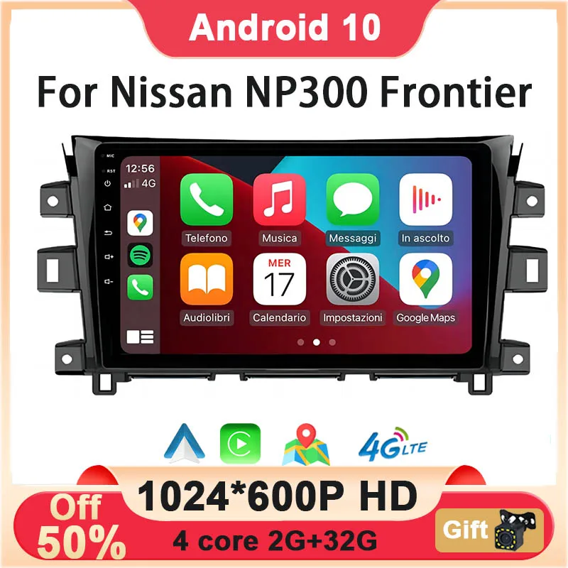 

50% off sale 2 Din Car DVD Player For Nissan Navara Frontier NP300 2016 - 2022 Android 10 Radio Multimedia Video Navigation GPS