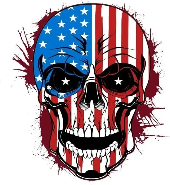 The American flag skull sticker is suitable for car bumpers truck the-american-flag-skull-sticker-is-suitable-for-car-bumpers-truck