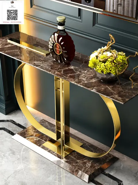 Master diploma jacht formule Deluxe Marmeren Tafel Roestvrij Staal Titanium Gouden Veranda Tafel  Eenvoudige Moderne Woonkamer Tafel Vitrinekast - AliExpress