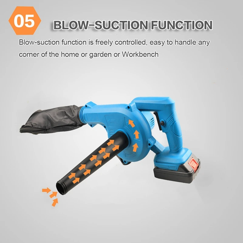 AA49 Cordless Portable Electric Air Blower Rechargeable Lithium Battery For Dust Removal Snow Blower Leaf Blower US Plug 3