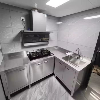 ตู้ครัวสไตล์นอร์ดิก ดีไซน์ทันสมัย ตู้อ่างล้างจานสแตนเลส โต๊ะทำงาน ชั้นวางของระเบียง เฟอร์นิเจอร์ครัว FYKC 1