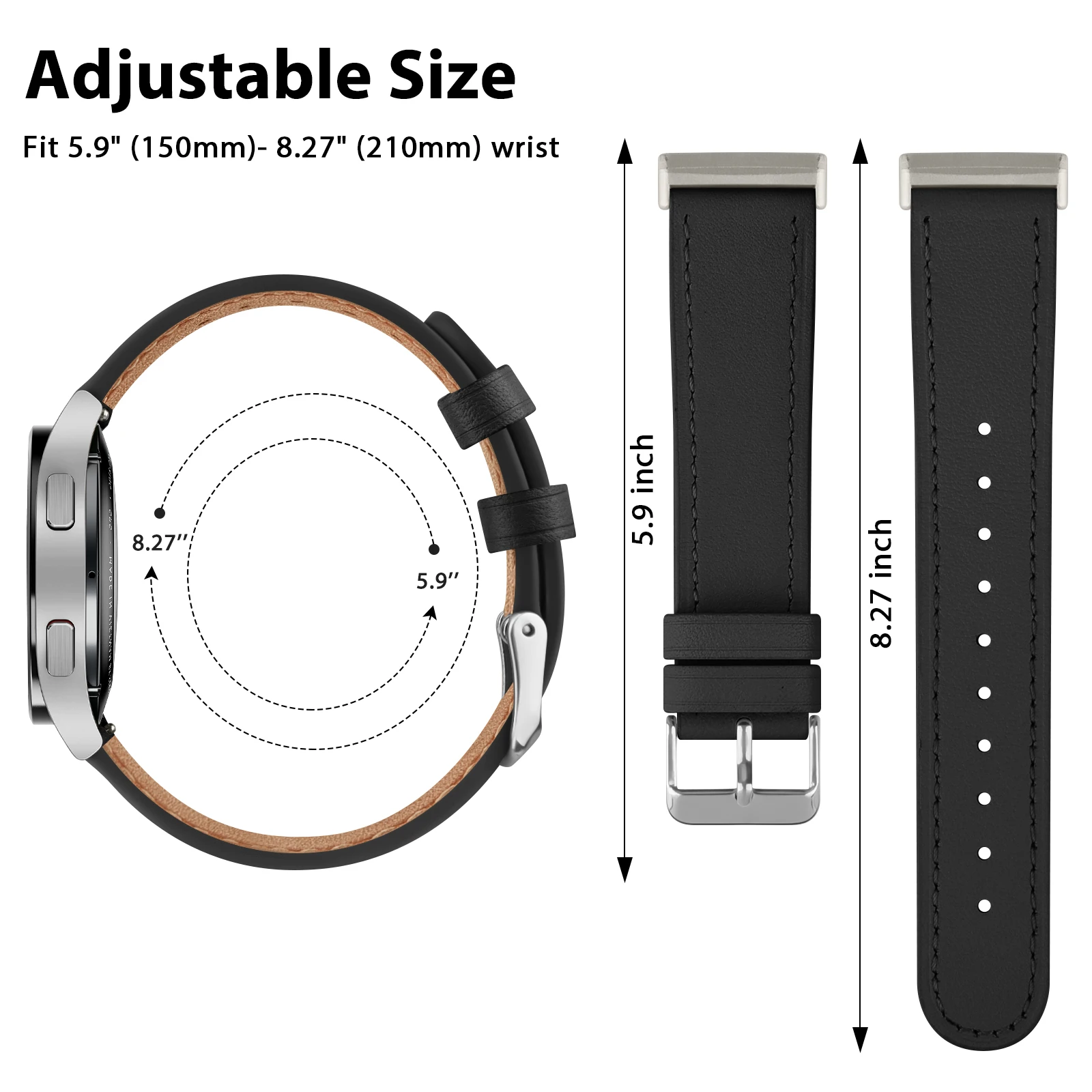 Premium 20mm Leather Watch Band Strap