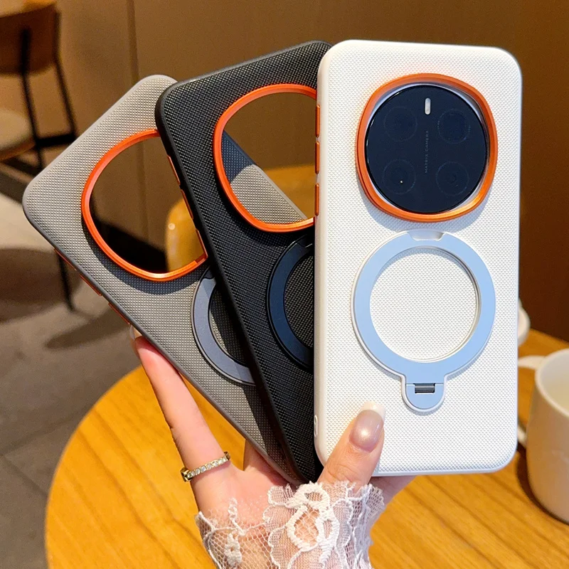 Solid Color Rotating Magnetic Stand Anti-Drop & Anti-Fingerprint Phone Case