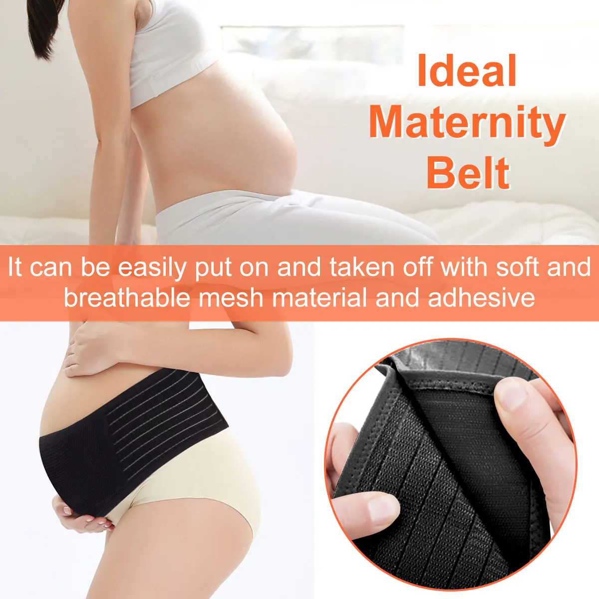 Breathable Support Abdominal Belt 1.24m Premium Maternity Belly Band Lightweight Abdominal Binder Back Bump Brace Strap Women