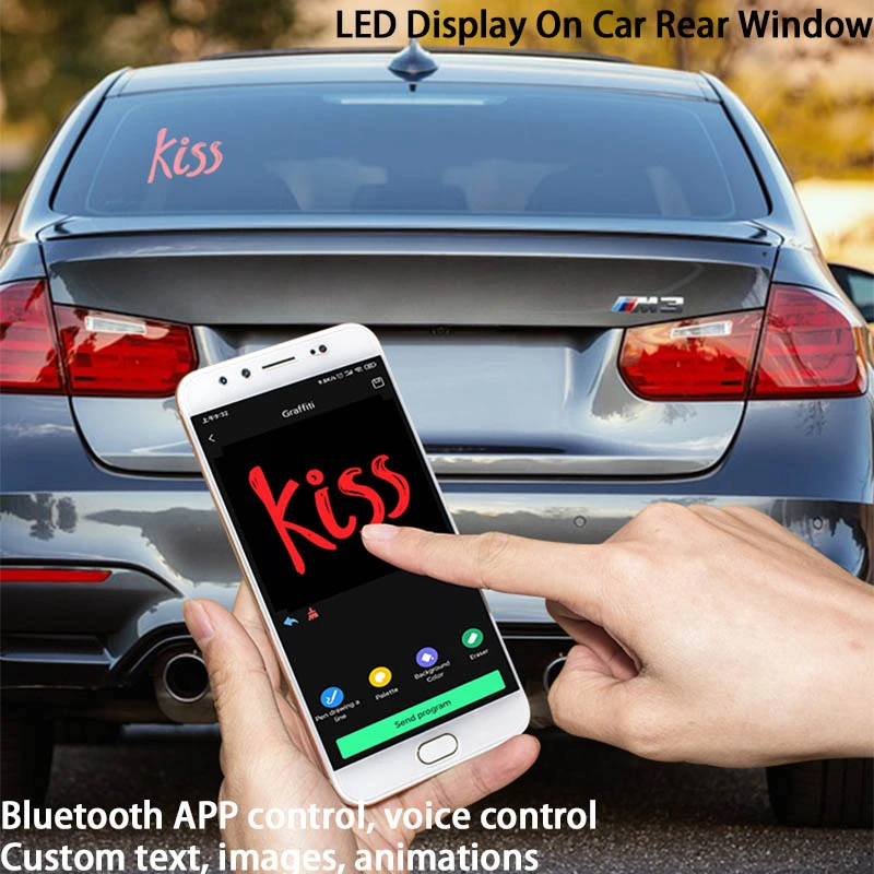 Car Rear Window Display Hd 64*64 Custom Text Images Animations Support