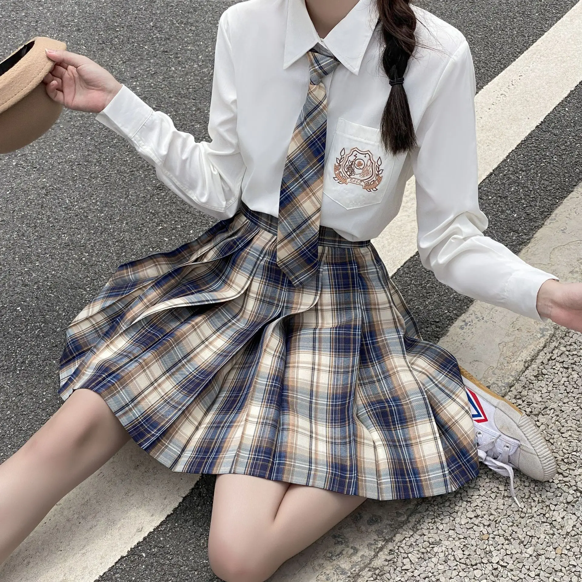 plaid skirt New Korean version of pleated skirt 2022 high waist summer women's skirt sexy plaid mini skirt dance skirt brown skirt