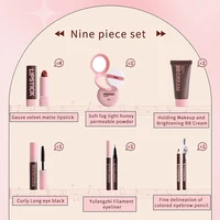 9pcs Makeup Set Box Lipstick Eyeliner Mascara Air Cushion BB Cream Combination For Beginner, Makeup Kit For Birthday Gift, Valen 2