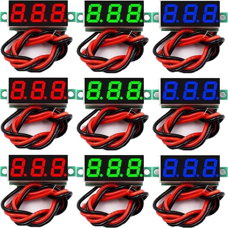 10/1pcs DC LED 디지털 디스플레이 패널 전압 측정기 빨간색 녹색 파란색 자동차 모바일 전원 전압 테스터 감지기 장비