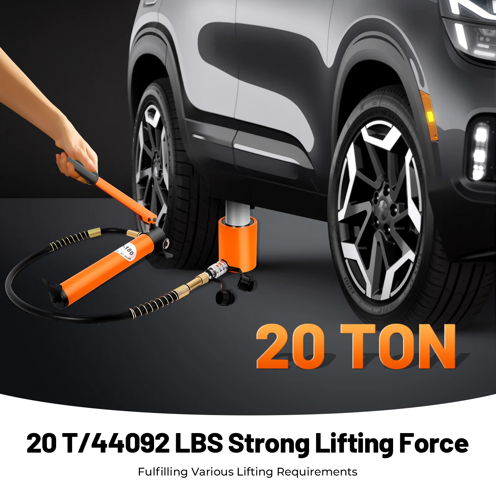 Manual Hydraulic Pump 20T 70MPa Lifting Jack High Pressure Portable Durable Steel Oil Pump for Hydraulic Tools