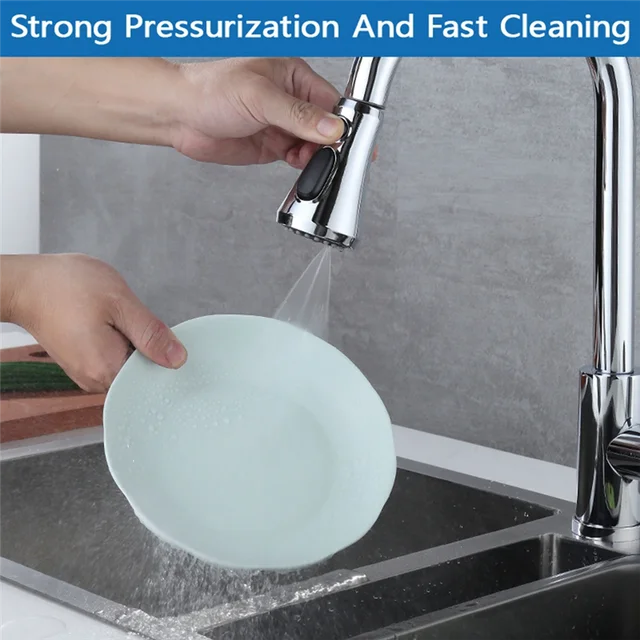 การเปลี่ยนหัวก๊อกน้ําห้องครัว, 3 โหมด (สเปรย์ใบมีด) ดึงลงหัวเครื่องพ่นก๊อกน้ําอ่างล้างจานพร้อมอะแดปเตอร์ 9 อัน 3