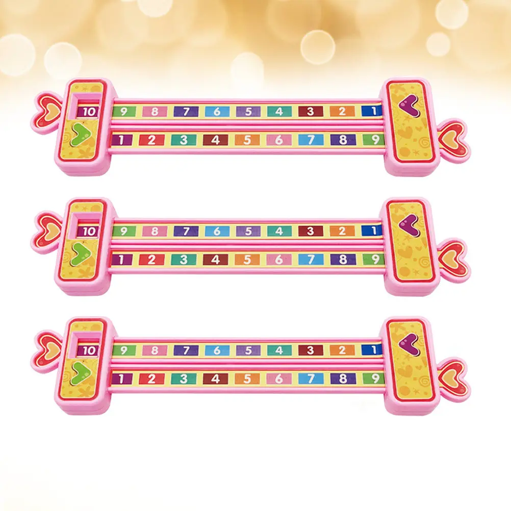 3Pcs 덧셈 뺄셈 숫자 자 과학적 디자인 쉬운 학습 조기 교육 수학 훈련 보조 도구 핑크 학교 가정용