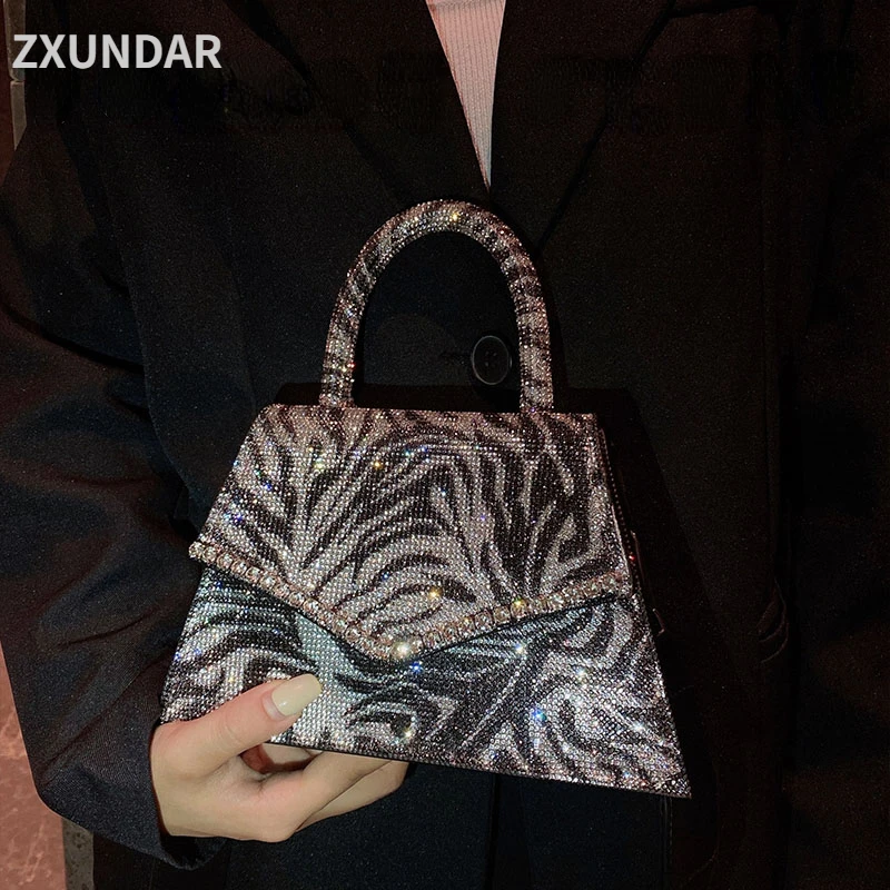 Luxury Leopard Diamonds Handbags Designer Brands Women Evening Bag