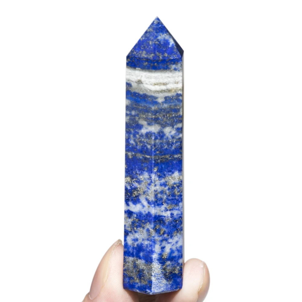 Natural Crystals Stone lapis lazuli Wands Polishing Reiki Healing Energy Stone Hexagonal Point Obelisk Gemstones 1.57"-3.14" healing stones