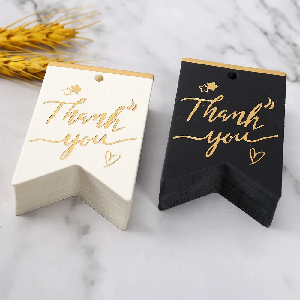 50 100pcs 6.5x4.5cm Thank You Tags Wedding Birthday Gift Bags Boxes Hang Tag Brongzing Label Cards Christmas DIY Handmade Crafts