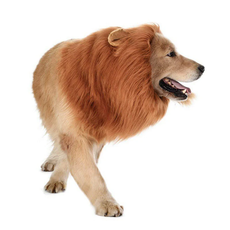 

Adjustable Pet Hat with Lion Head, Dog and Cat Simulation, Hair, Halloween, Decorative Scarf