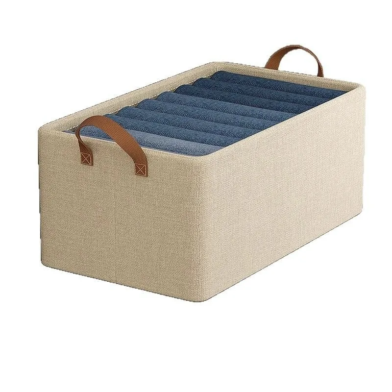 Foldable Fabric Storage Box for Home Use Wardrobe Organizer for Clothes and Pants Layered Storage Solution - 5