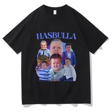 

Hasbulla Fighting Meme Tshirt Fan Gift Mini Khabib Blogger T-shirt Tops Men Women Fashion Loose T Shirt Man Funny Style Tee Tops