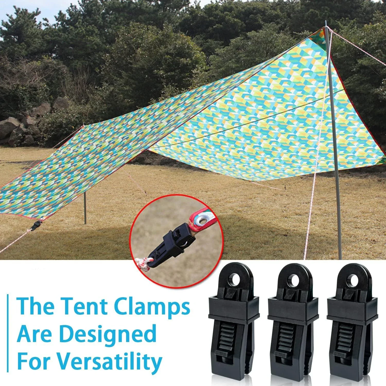 Plastic clips Tarp Clips Heavy Duty Lock Grip，Tarp Clamps for Cover Awnings, Outdoor Camping, Caravan Canopies, Car Tarp Clip Crocodile Mouth