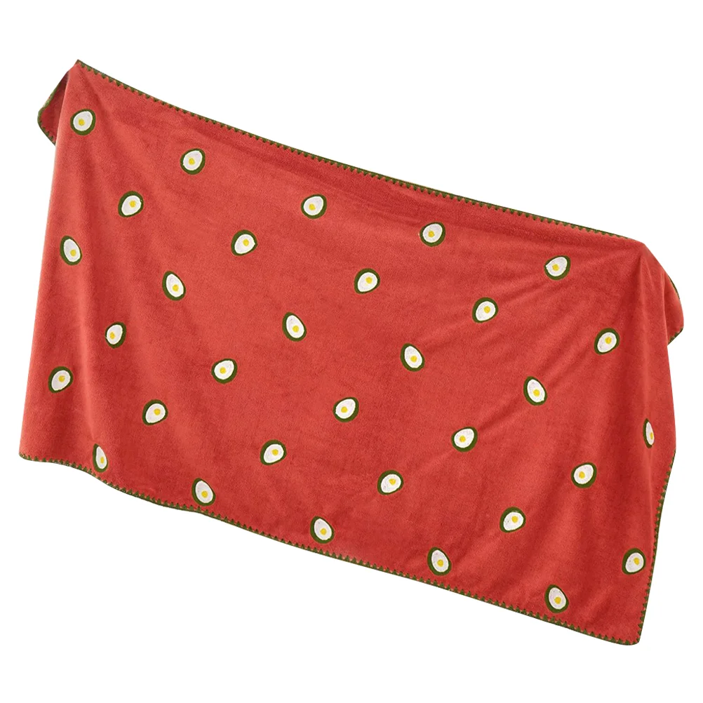 

Coral Fleece Bath Towel Sauna Spa Towel Body Towel Avocado Pattern Towel