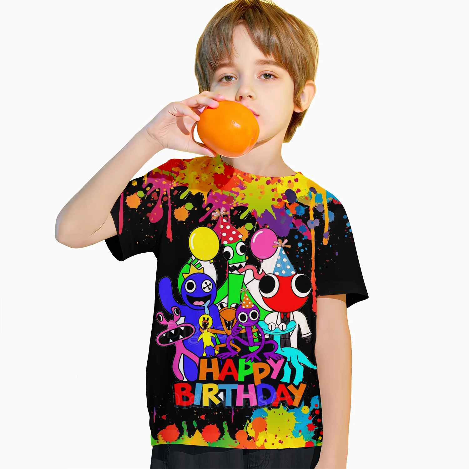 A Piece 24 Summer New 3D Printed rainbow friends Boys T-shirt Fashion Children Clothing Comfortable Exterior Must-have Summer 2
