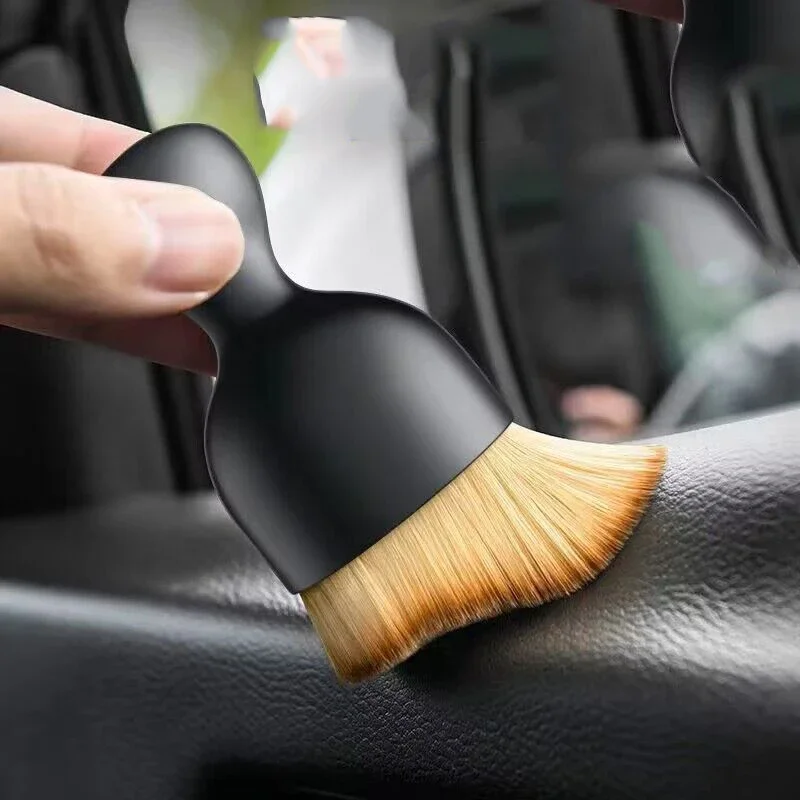 Car Interior Cleaning Brush with Cover Crevice Dust Detailing Brushes Keyboard Air Conditioner Camera Thick Soft Fur Clean Tools 5